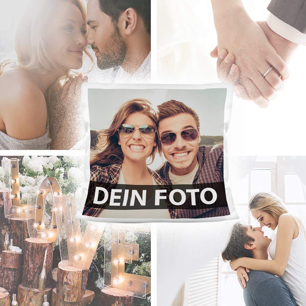 Print Royal Foto-Kissen Selbst gestalten (40 x 40 cm) - mit Foto individuell Bedruckt/aus 100% Polyester/Personalisierte Geschenk-Idee/Kopf-Kissen inkl. Füllung