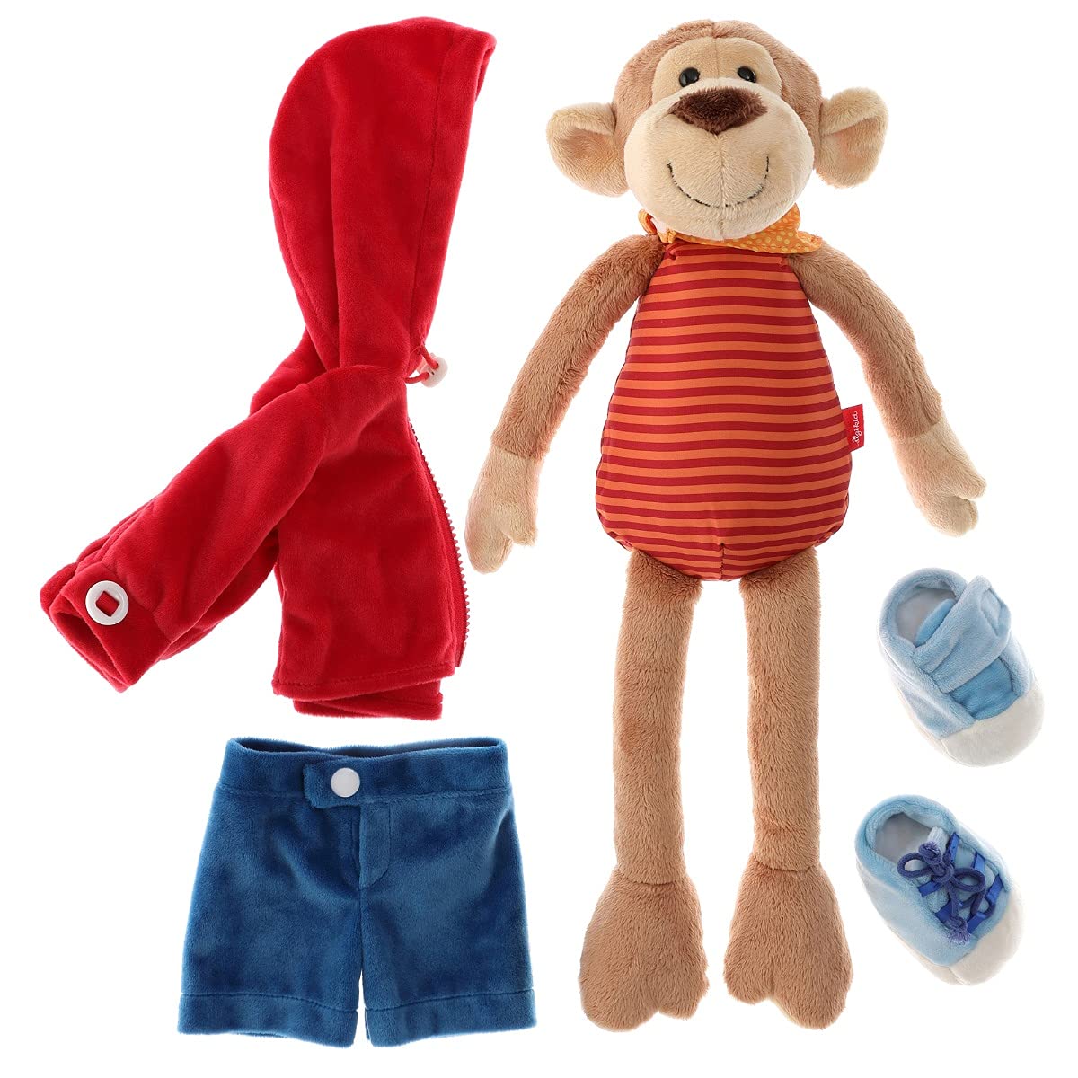 SIGIKID Lernspielzeug AFFE Kuscheltier mit Namen Bestickt, Niedliches Plüschtier Stofftier für Babys Kinder, Schmusetier Mädchen Junge