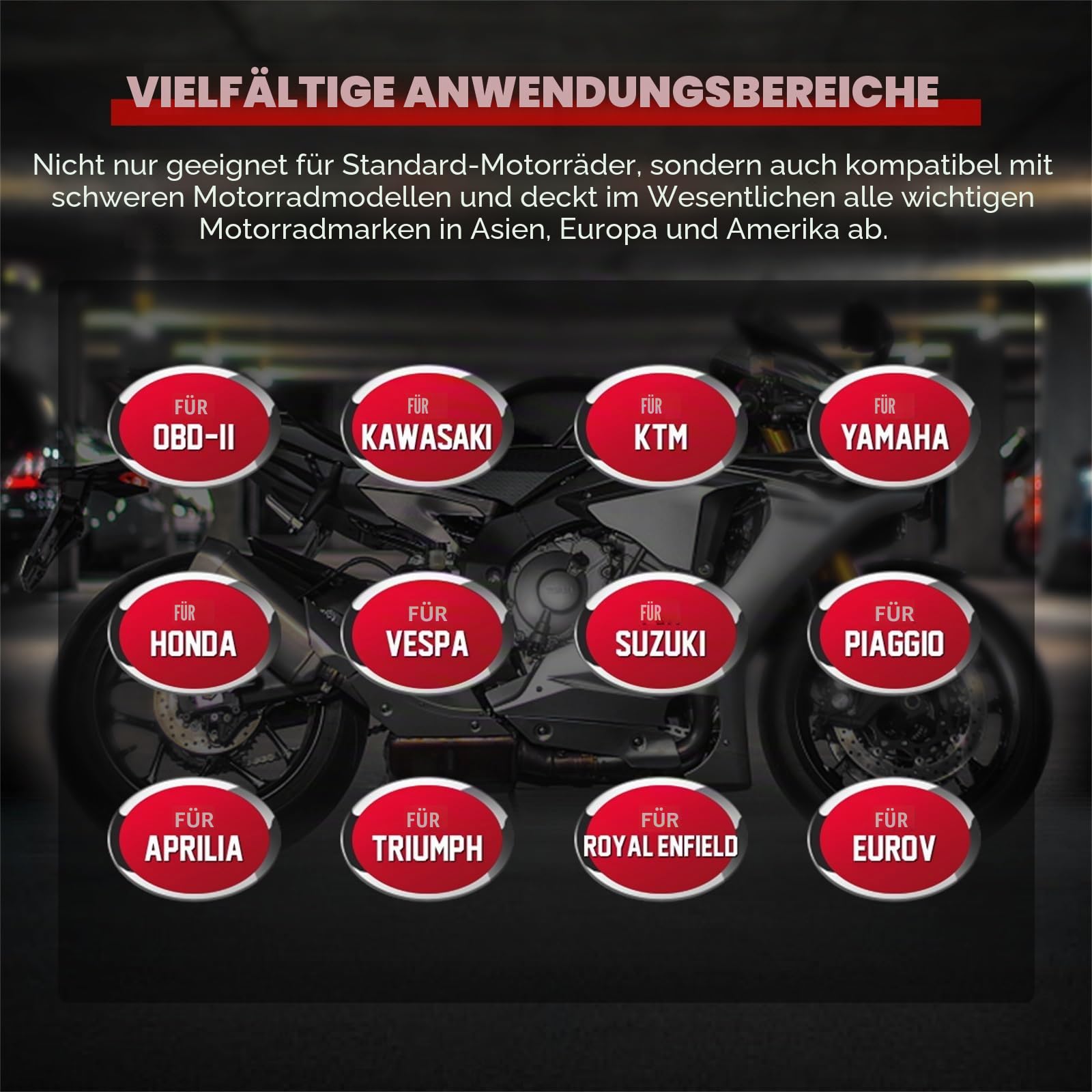 Motorrad-Diagnosetool, M4-Motorrad-Scan-Tool, Motorrad-Codeleser-Scanner für KAWASAKI-4/5/6P, YAMAHA-3/4P, Honda 4P, SUZUKI-I-4P, SUZUKI-III-6P, KAWASAKI-1/2/3P, Vespa/KTM/Generation IV-6P