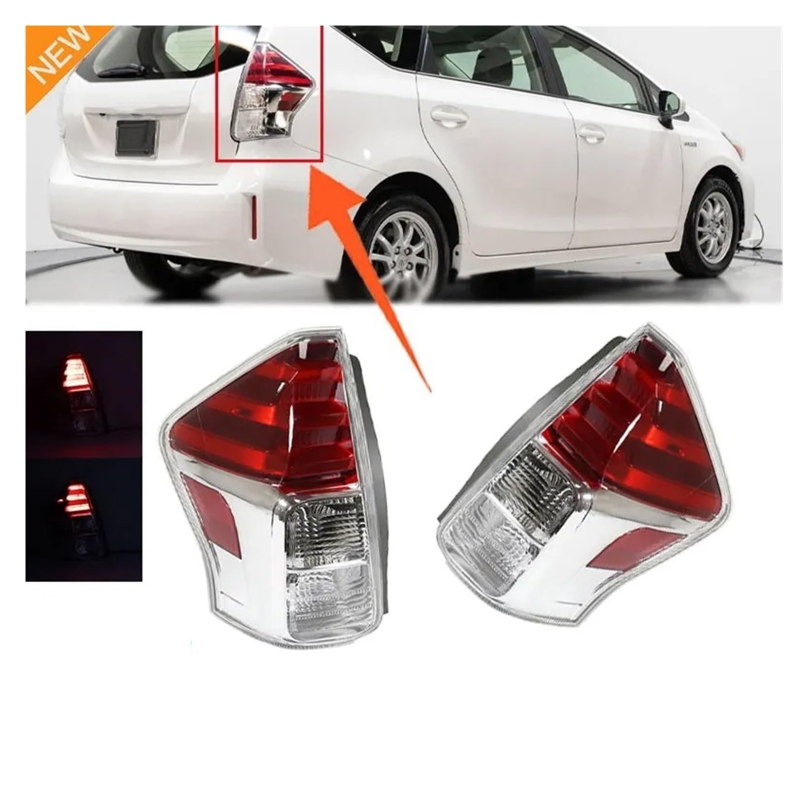Feu Arrière Voiture Pour Toyota pour Prius V 2015 2016 2017 2018 Feu Arrière Pièces De Voiture Clignotant D'arrêt Stationnement Conduite Gauche Droite Feu Arrière(Only Right)