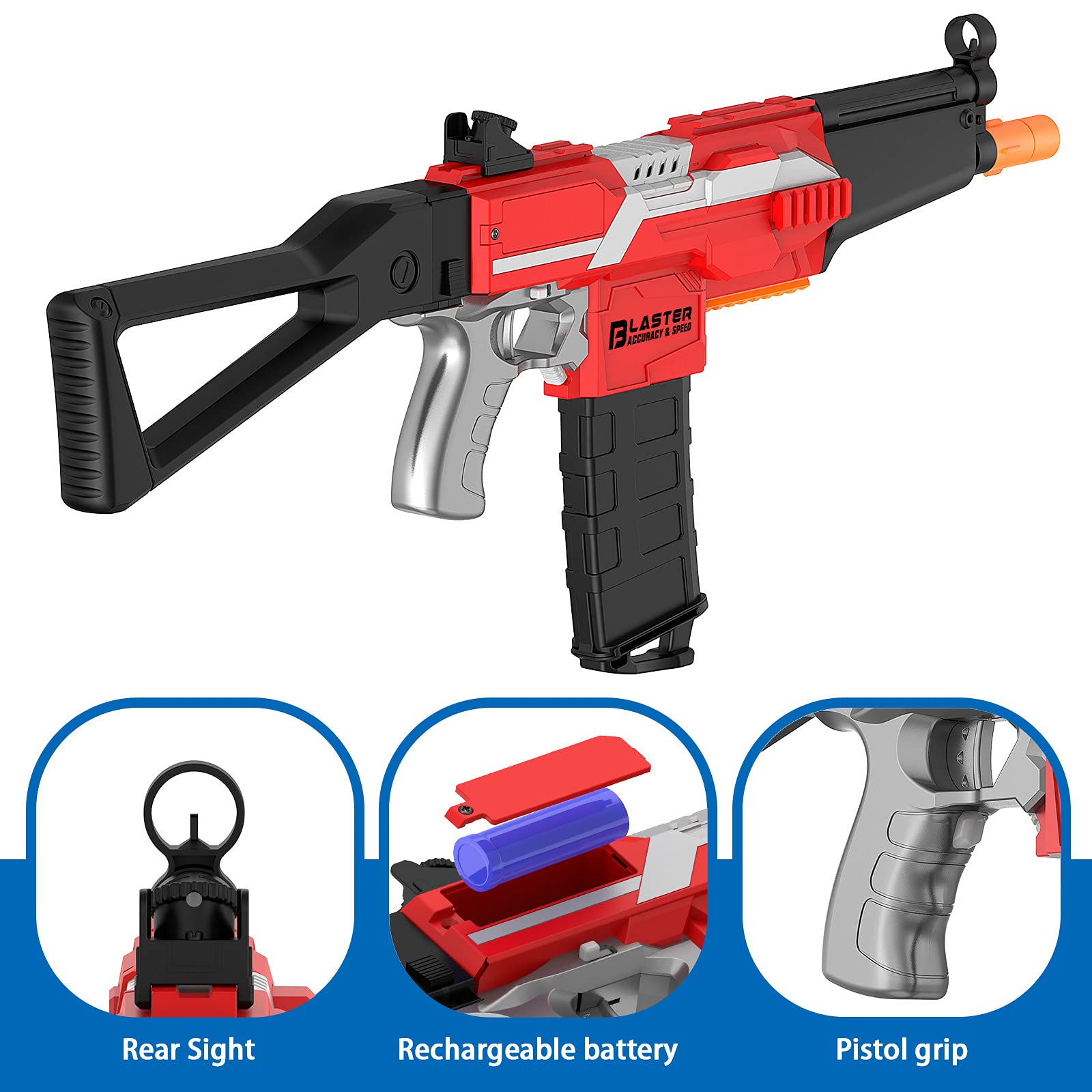 Automatic Machine Toy Gun for NerfGuns Foam Blasters Toys for 612