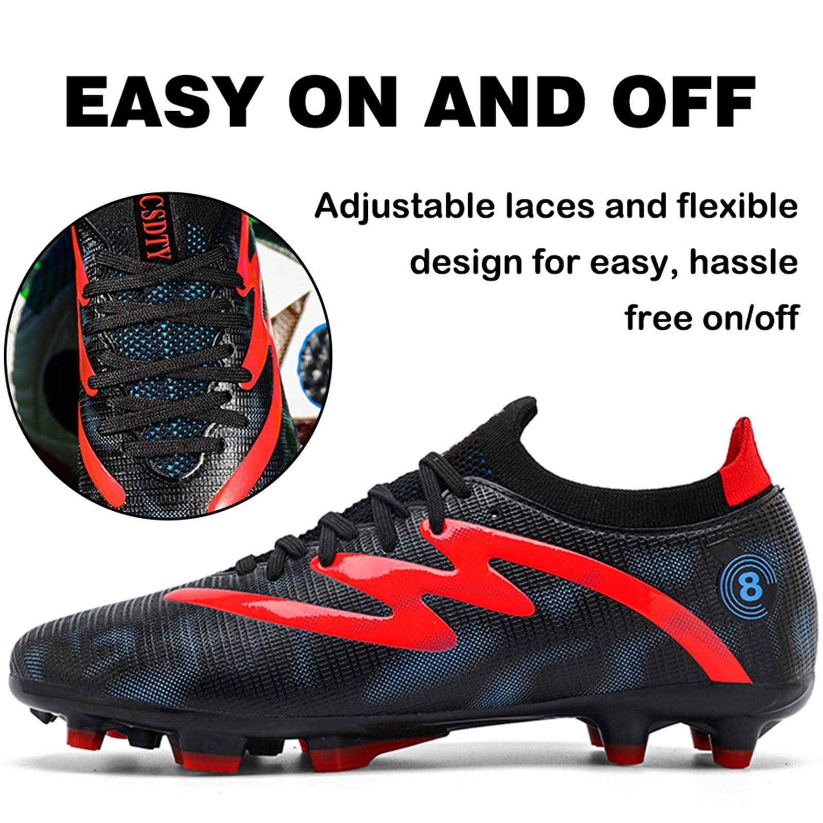 Football Boots Men's Outdoor Professional Training Football Shoes High Top Spikes Kids Teenager Professional Athletics Soccer Shoes Sneakers - 3