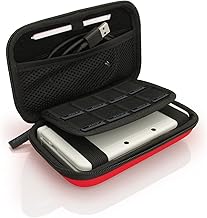 igadgitz U3610 - EVA Étui Housse Pochette Rigide Compatible avec Nintendo 3DS XL & 2DS XL 2017 - Rouge