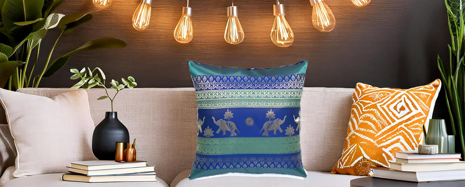 Striped Spiral Premium Grade Silk Throw Pillow Covers Case Cushion Cover for Sofa Couch Chair Bed Back Zipper Insert Not Included 16 x 16 inches (Green, 2)