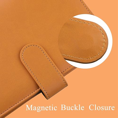 Vista 53 de Antner - Archivador de piel sintética con 6 anillos, para papel de tamaño A6, agenda personal con hojas sueltas y cubierta con cierre magnético