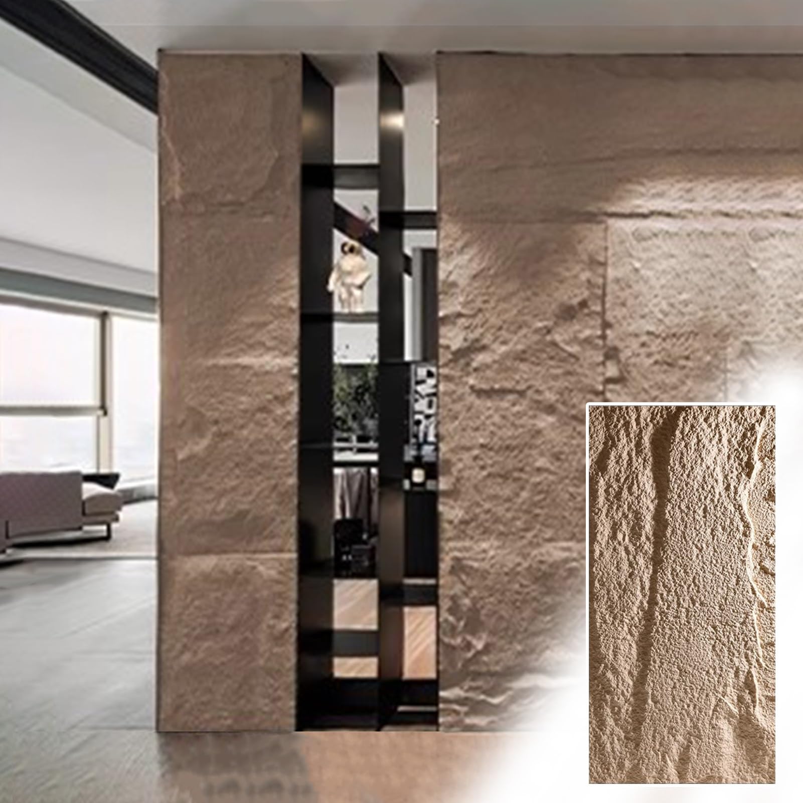 Revestimiento de pared 3D de piedra de poliuretano, láminas de chapa de piedra sintética, aspecto envejecido, pared decorativa para el hogar para sala de estar, dormitorio, cocina, baño, bar