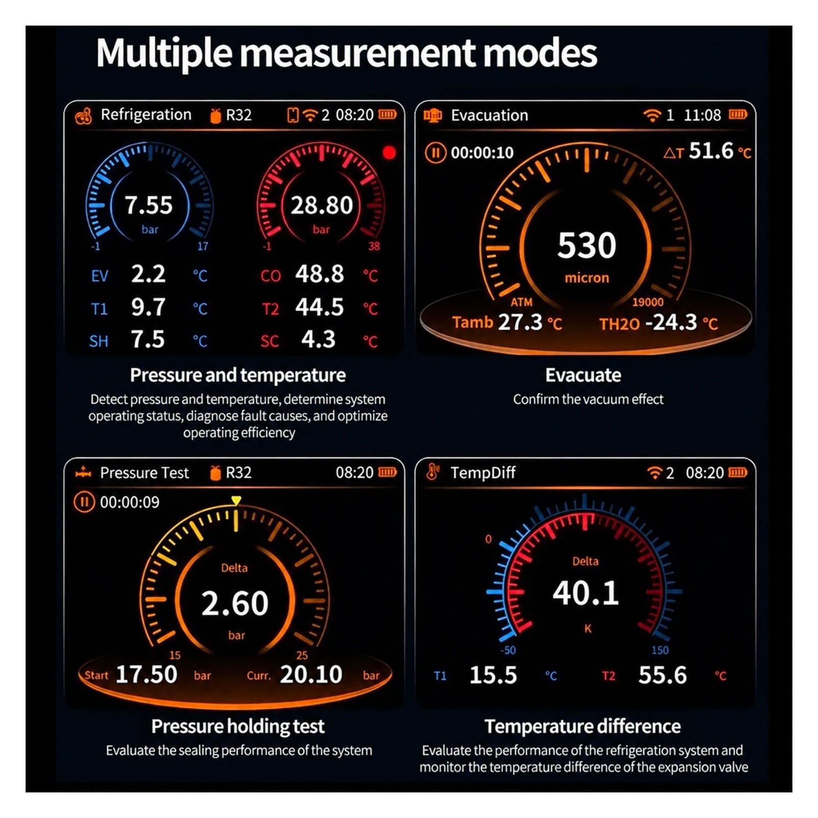 KIT UT336E Calibre Del Colector Digital UT320I Temperatura Inalámbrica