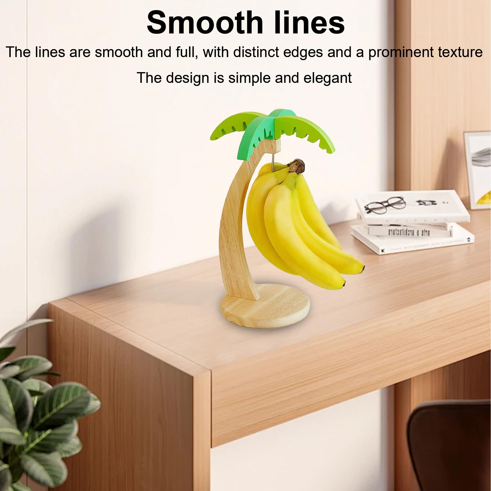 Porta banana rimovibile in legno con supporto – Supporto per banane per cucina, divertente supporto per frutta per mantenere le banane fresche