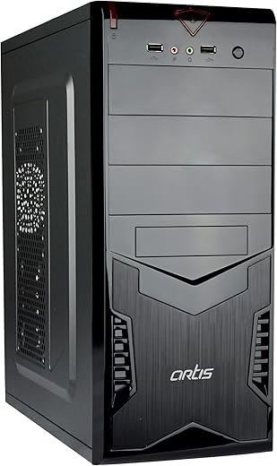 Artis Spark 3.0 Computer Cabinet Support Full ATX/Micro ATX Motherboard,1 x 8 cm Fan with VIP 400R Plus Power Supply