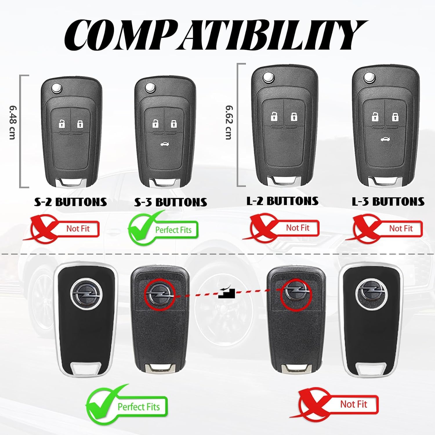 OFFCURVE Custodia Chiavi Auto Guscio Chiave, Cover Chiave TPU Copri Chiavi 3 Tasti Per Ford