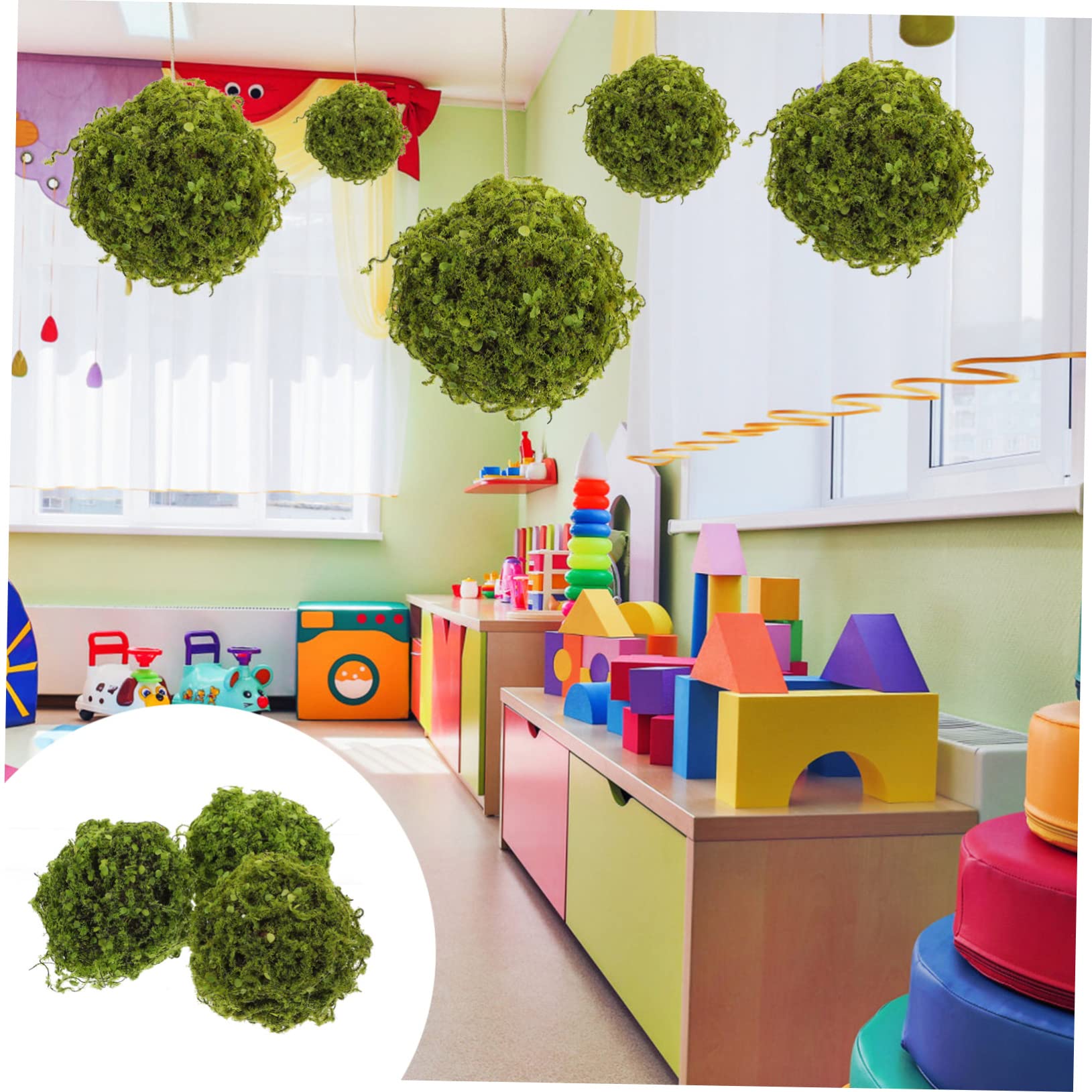 ABOOFAN Piante Artificiali Riutilizzabile Sospese Sfera Topiaria in Plastica Verde 3pezzi Facile da Curare Decorazione Giardino e Festa Outdoor
