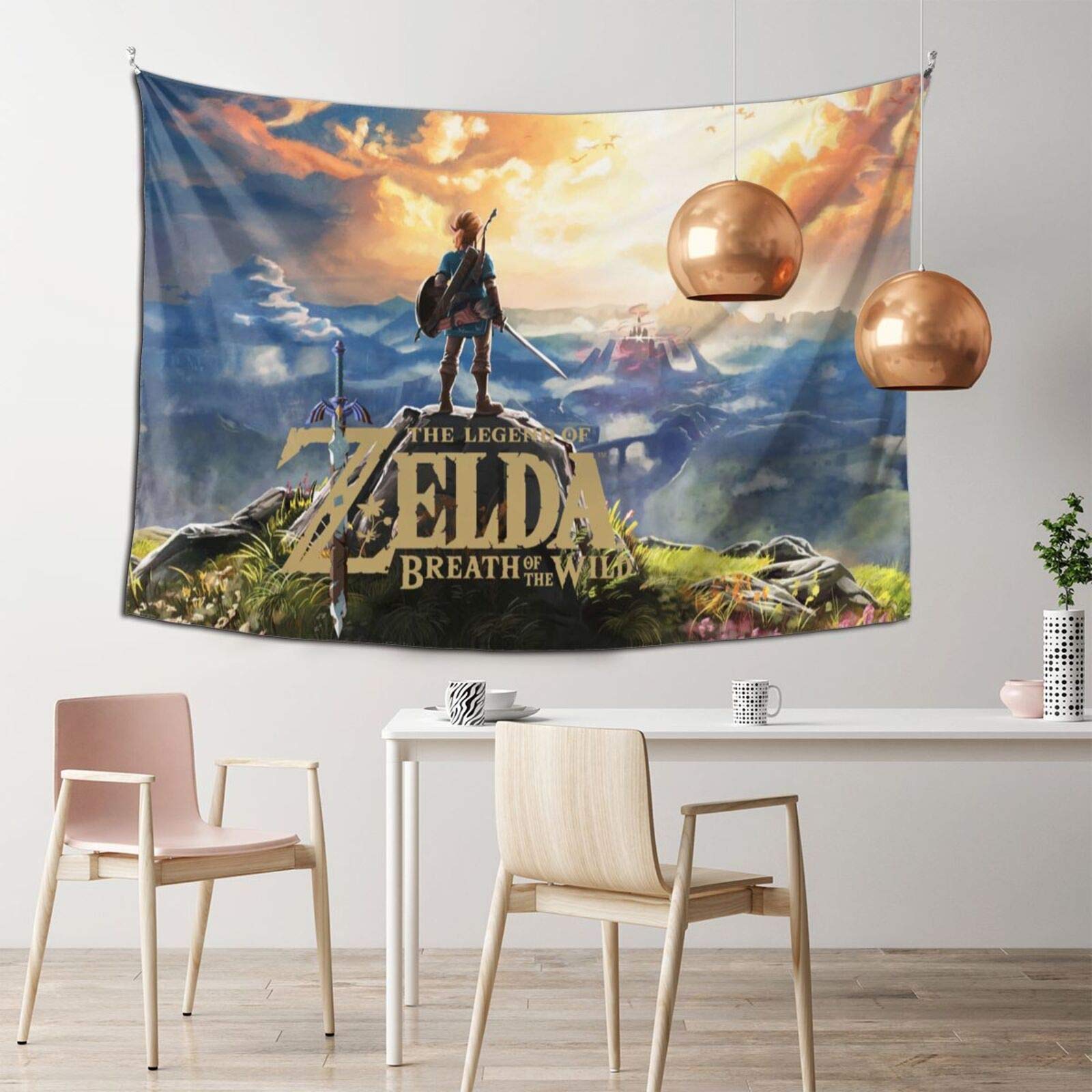 Aoocasi Video Game Ze-ld-a Br-ea-th of The W-i-ld L-i-nk Tapestry Wall Hanging 60x40 Inches Soft Skin-Friendly Fashion Classical Home Decor Wall Hanging for Living Room Bedroom Dorm Bedspread