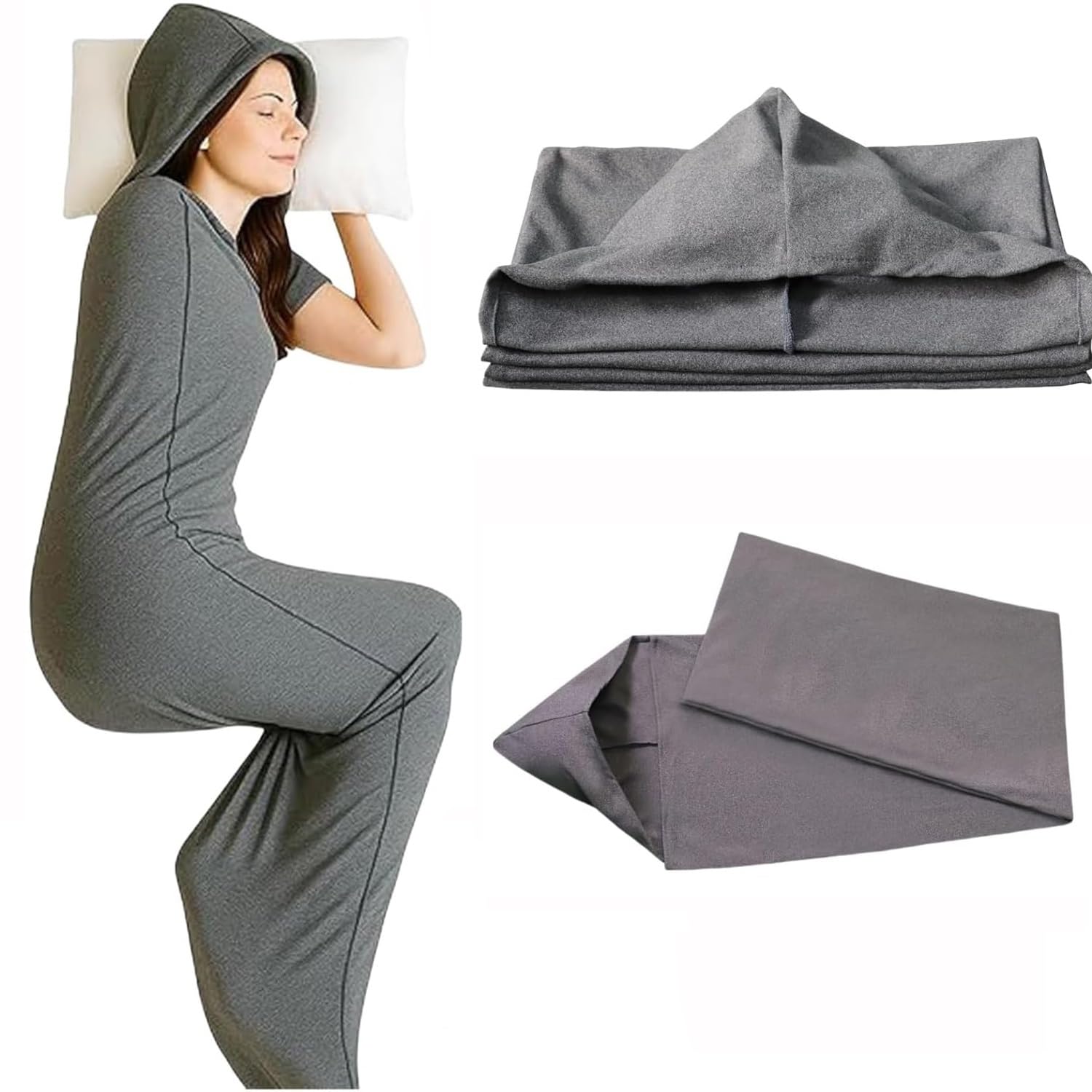 Compression Sleep Sack, Ultra-Lightweight Wearable Blanket for Better, Hooded Sleep Pod for Enhanced Comfort, Stress & Anxiety Relief, Breathable Stretch Fabric, Oversize Sleep Sack(X-Large)