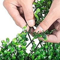 Vista 10 de VEVOR 24 paneles artificiales de boj de 20 x 20 pulgadas, paneles de pared de seto de boj, telón de fondo de césped artificial de 1.6 pulgadas