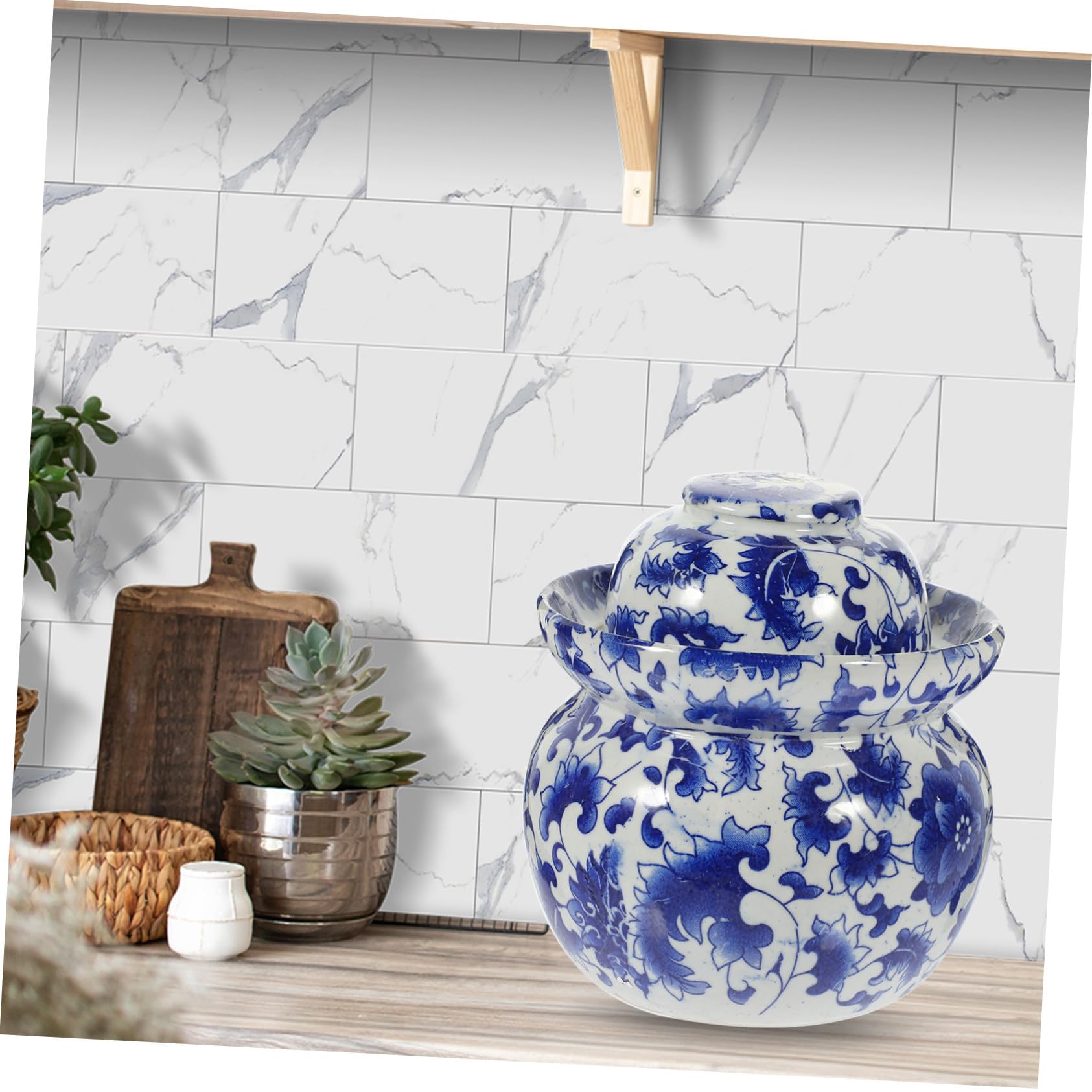 VOSAREA Barattolo Sottaceti Ceramica Sigillato Tradizionale Contenitore Ermetico per Conservazione Sottaceti Verdure Ceramica