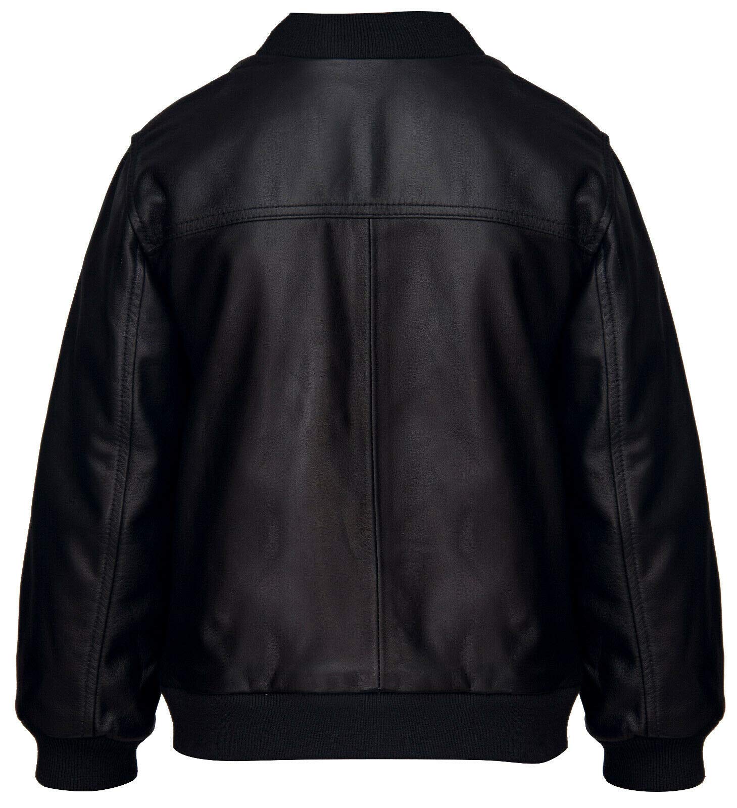 Infinity Leather Giubbotto Bomber in Pelle da Baseball per Bambini Unisex da Ragazzi (1-13 Anni)