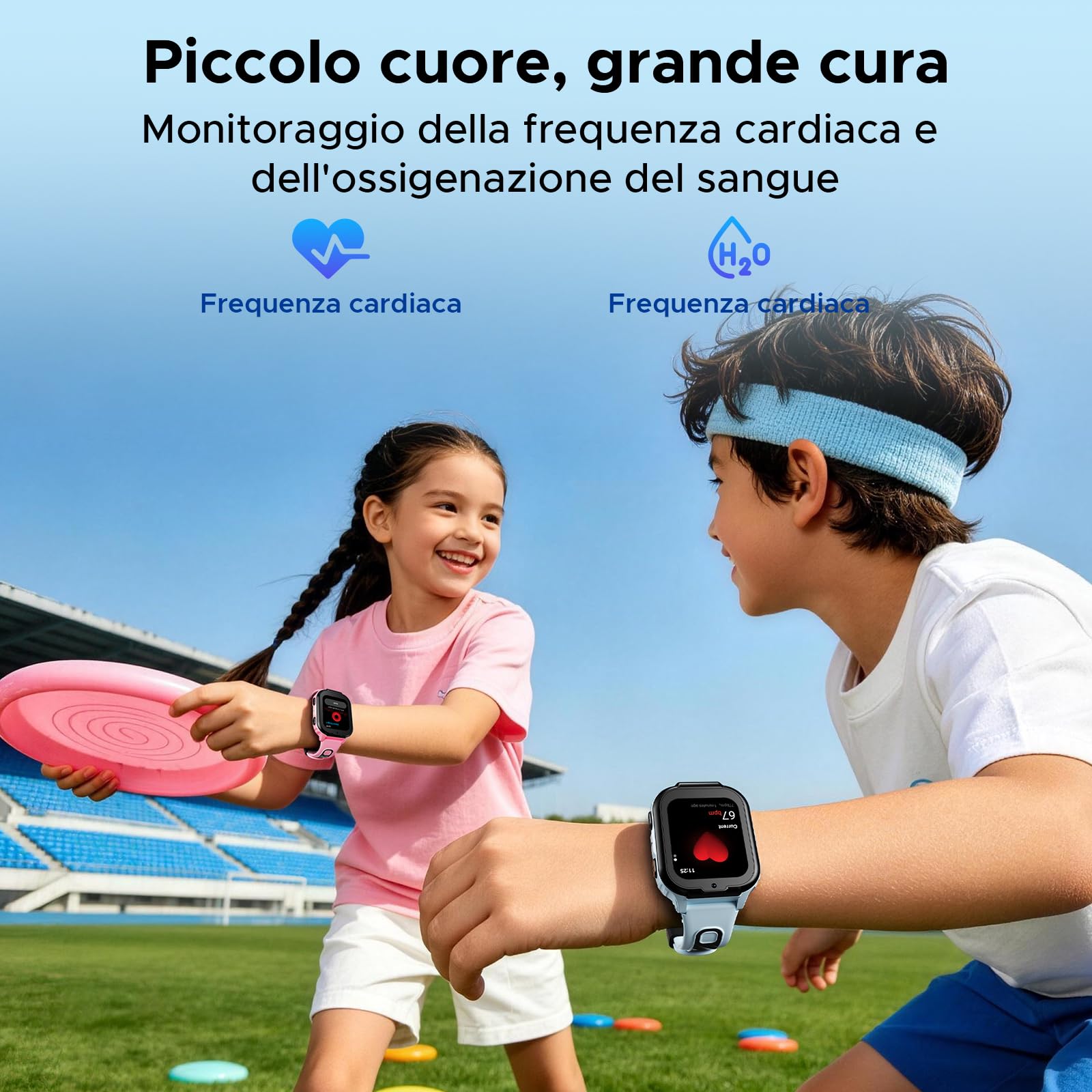 ANYSCENES1-Azzurro Smartwatch bambini 4G, Videocall HD, Dynamic Island, GPS triplo, Recinto elettronico, Modalità classe, IPX7, 5 giorni