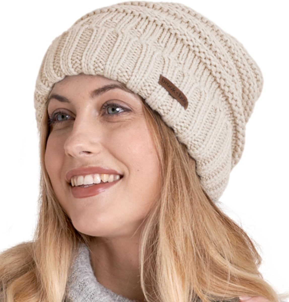 Brook + Bay Slouchy Beanie, Gorros de Invierno para Mujer, Gorros de Punto de Gran tamaño para Clima frío