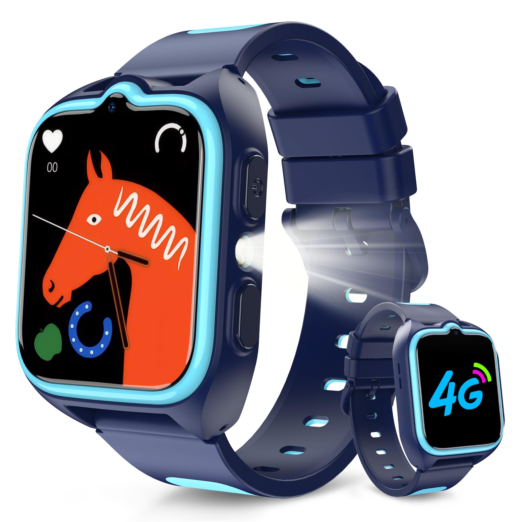 Baolubao 4G Smartwatch Kinder - Kinder Telefonuhr mit SIM-Kartenslot, Telefonanruf, Sprachchat, GPS, SOS Notruf, Taschenlampe, Schulmodus, Schrittzähler, Kinderuhr für Jungen Geschenke 4-12 Jahren