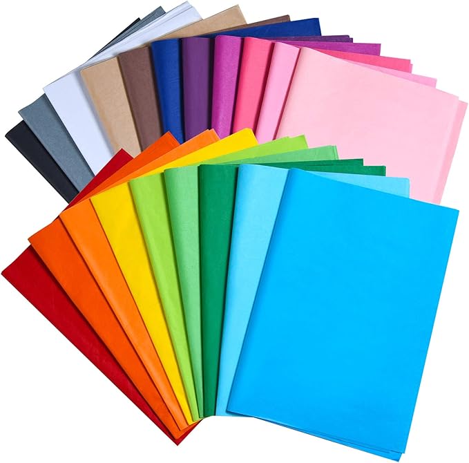 TUPARKA 100 Sheets Multicolor Tissue Paper Bulk 20" x 14" Gift Wrapping