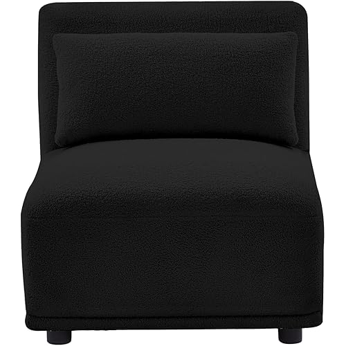 Sectional Sofa Couch,Convertible U Shaped Sectional for Living Room,Modular L Shaped Couch with Removable Ottoman.（1set-Black）