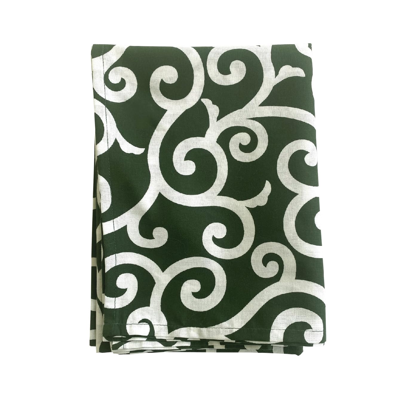 Karakusa Arabesque Furoshiki 39in Green Cotton Auspicious Pattern Japan Made