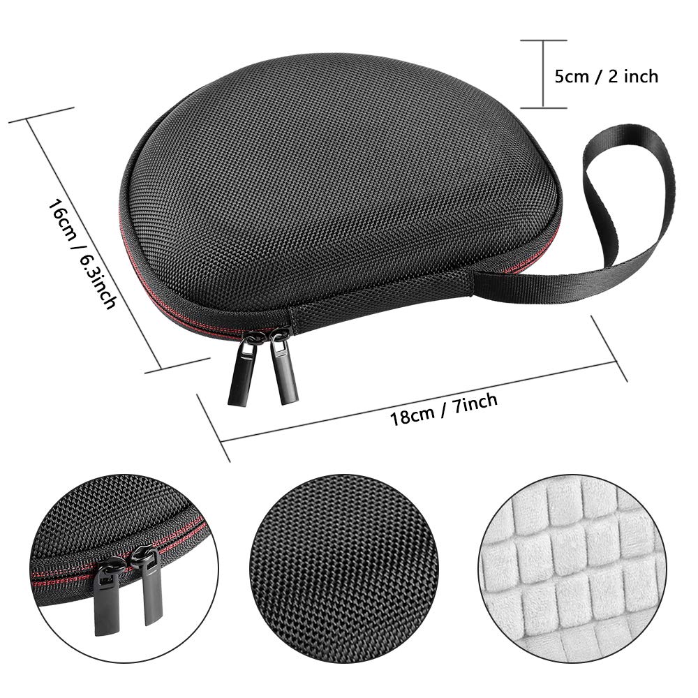 Faltbare On-Ear Kopfhörerhülle – Hartschalen-Tasche Für JBL Tune 510BT, Sony MDR-ZX Serie Uvm., Schwarz, Mit Handschlaufe