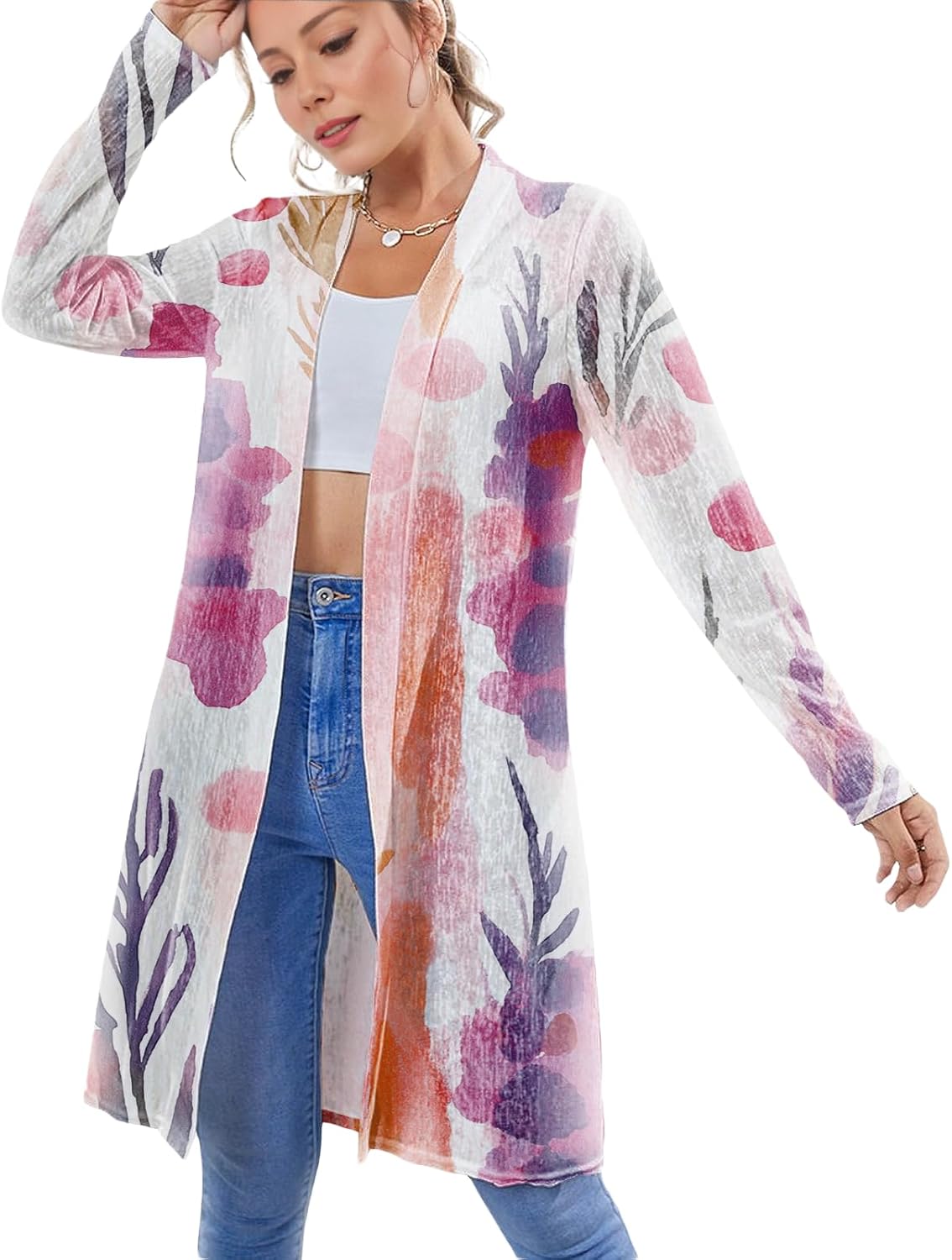 domirica Open Front Cardigan For Women Boho Vintage Soft Long Beach Cover Ups For Women Trendy Lightweight Summer Wear