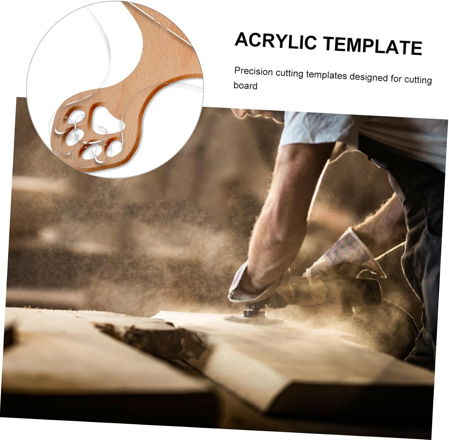 VALICLUD Acrylic Cutting Board Handle Template for Woodworking Kitchen Tools Precise Cutout Guide for Chopping Board Handle DIY Crafting Kitchen Gadget