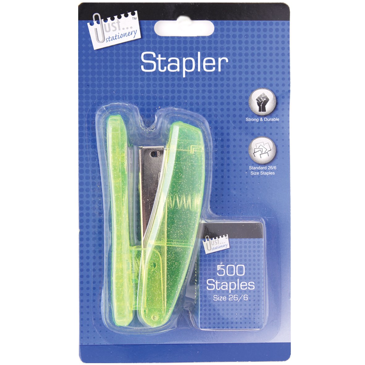 Just Stationery Assorted Colours Tallon Metallic Stapler 500 26/6 Staples