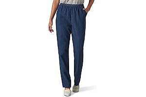 Lounge in Style: Women's Cotton Pull-On Pants with Elastic Waist