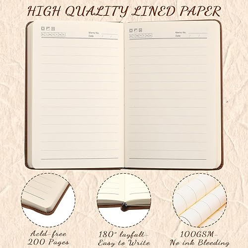 Miniatura 4 de Qeeenar 24 piezas de regalos de agradecimiento, diario de cuero A6 a granel con texto en inglés "May You Be Proud of The Work Appreciation para