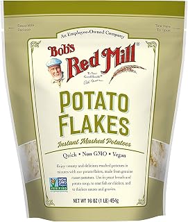 Bob's Red Mill Potato Flakes Instant Mashed Potatoes 16 oz Pack of 2 - Vegan, Kosher, Non-GMO, Ready in Minutes