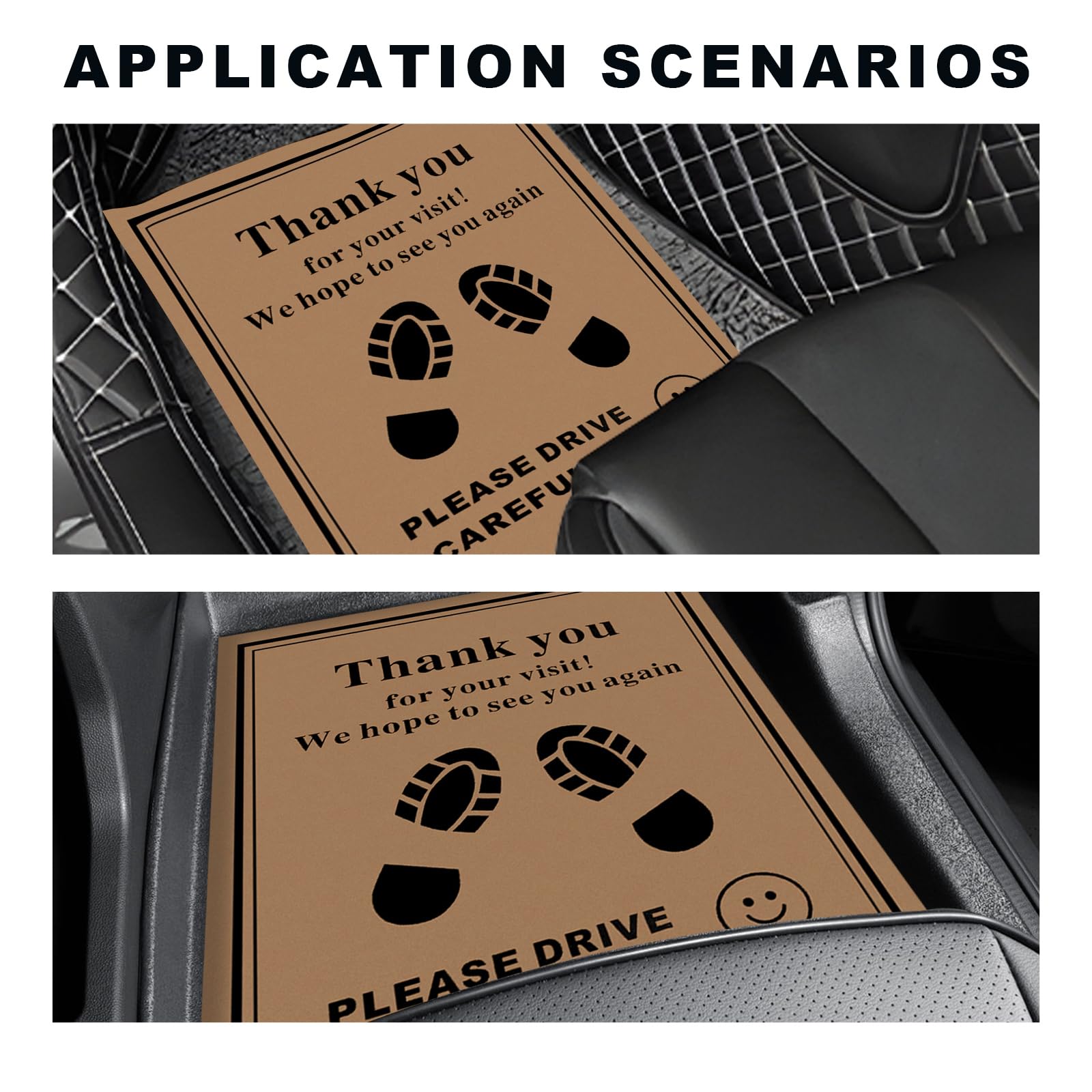 YTFRL 50 PCS Car Paper Floor Mats 16 x 20 Inch Disposable Car Floor Protector with Shoe Print — view 5