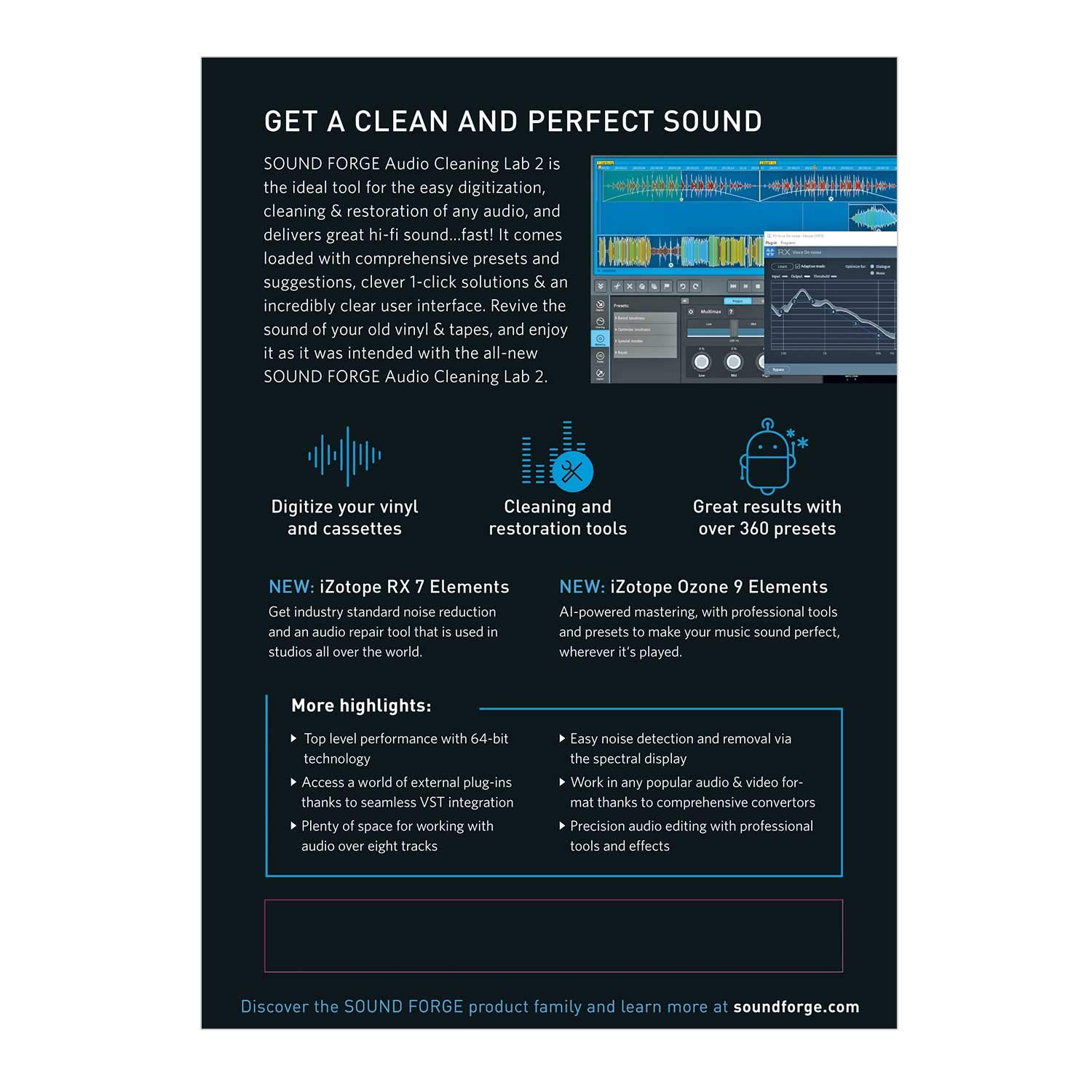 SOUND FORGE Audio Cleaning Lab|2|1 Device|Perpetual License|PC|Disc|Disc