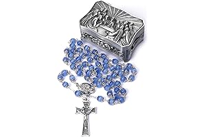 Genuine Italian Rosary Beads for Women, Crafted with AAA + Blue Cat Eyes