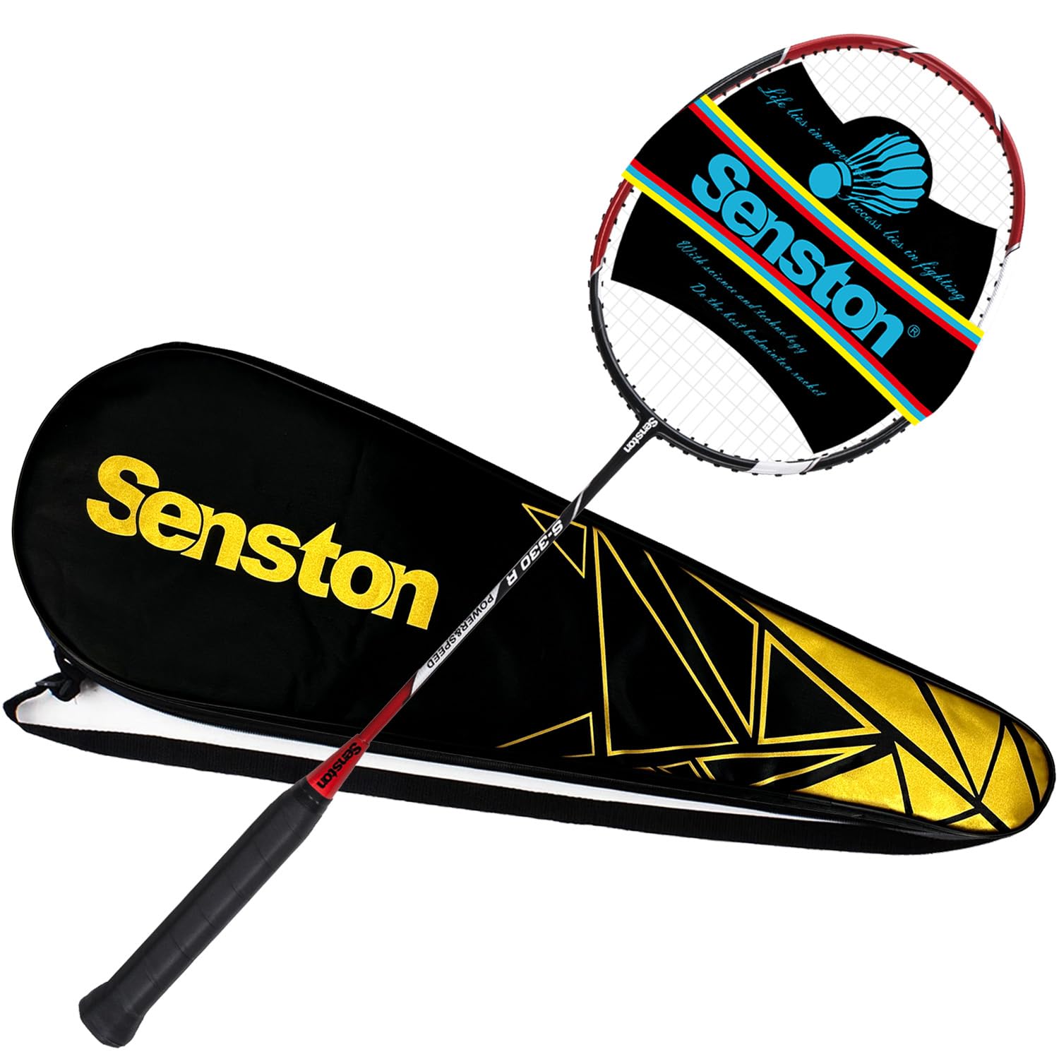 Senston Raquette de Badminton en Graphite Unique de Haute Qualité avec Sac de Transport de Badminton
