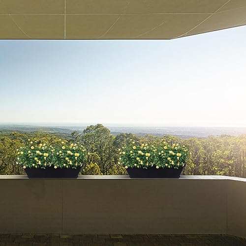 Miniatura 6 de ERINGOGO Maceta rectangular de jardín con bandeja de drenaje, maceta de plástico de 19.68 pulgadas para uso en interiores y exteriores, balcón,
