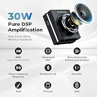 Vista 2 de Sistema PA portátil WinBridge con micrófono Bluetooth, amplificador de voz inalámbrico de 30W, altavoz y micrófono portátil para profesores, guía