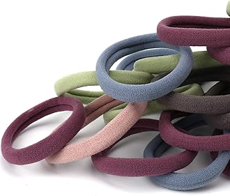50PCS Large Hair Ties, Thick Cotton Seamless Hair Ties, Hair Elastic Ponytail Holders, No Damage for Thick Heavy Hair, 2 Inch in Diameter, 5 Colors