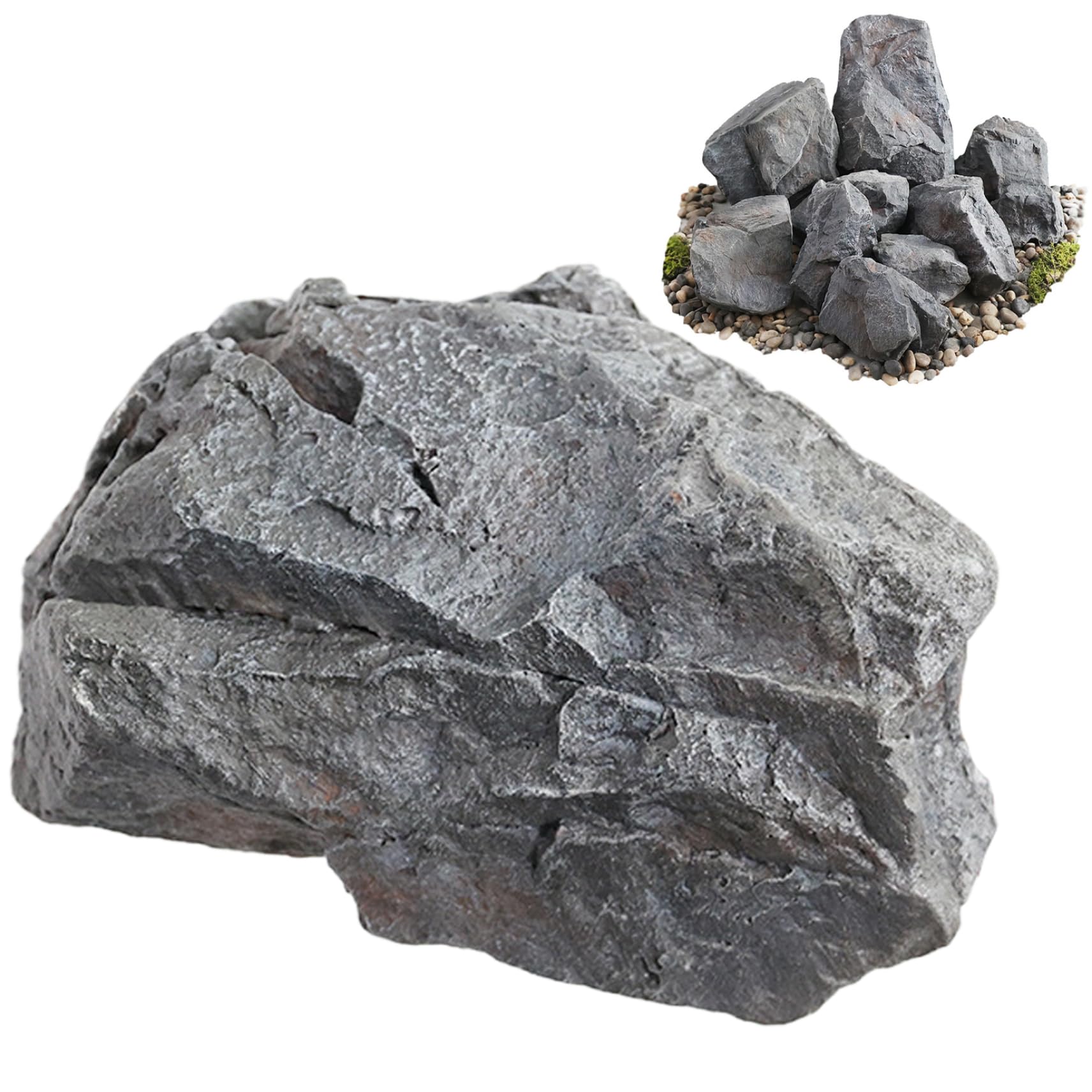 NIDONE Fake Rock Realistic Landscape Steine ​​13.8x10.6x8.7in Künstliche Felsen für Landschaftsgestaltung PU & Foam Brunnenabdeckungen für Gartengartendekor, Regenwaldtyp, künstliche Felsen