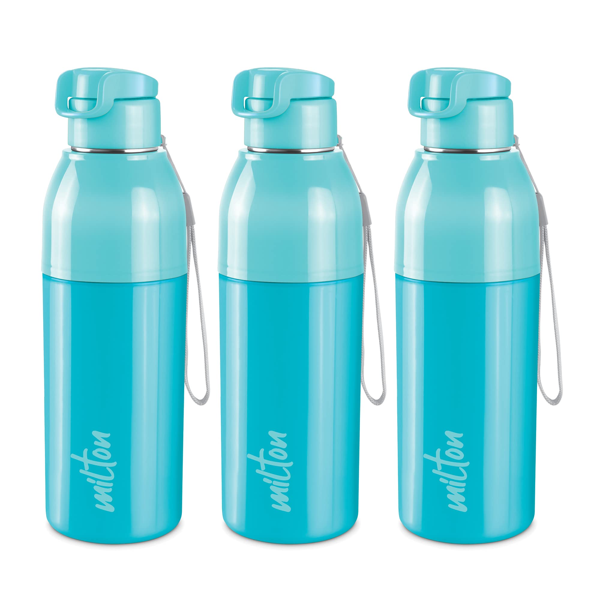Milton Steel Convey 600 Insulated Inner Stainless Steel Water Bottle, Set of 3, 520 ml Each, Cyan | Leak Proof | BPA Free | Hot or Cold for Hours | Office | Gym | Hiking | Treking | Travel Bottle (B09DL88FVL) Amazon Price History, Amazon Price Tracker
