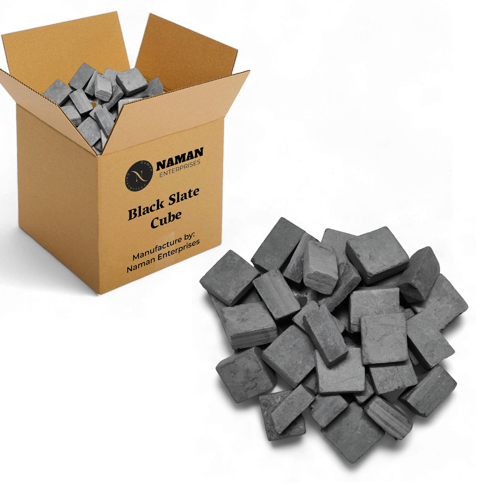 NAMAN ENTERPRISES slate cube 1KG box of Black slate pencil cube