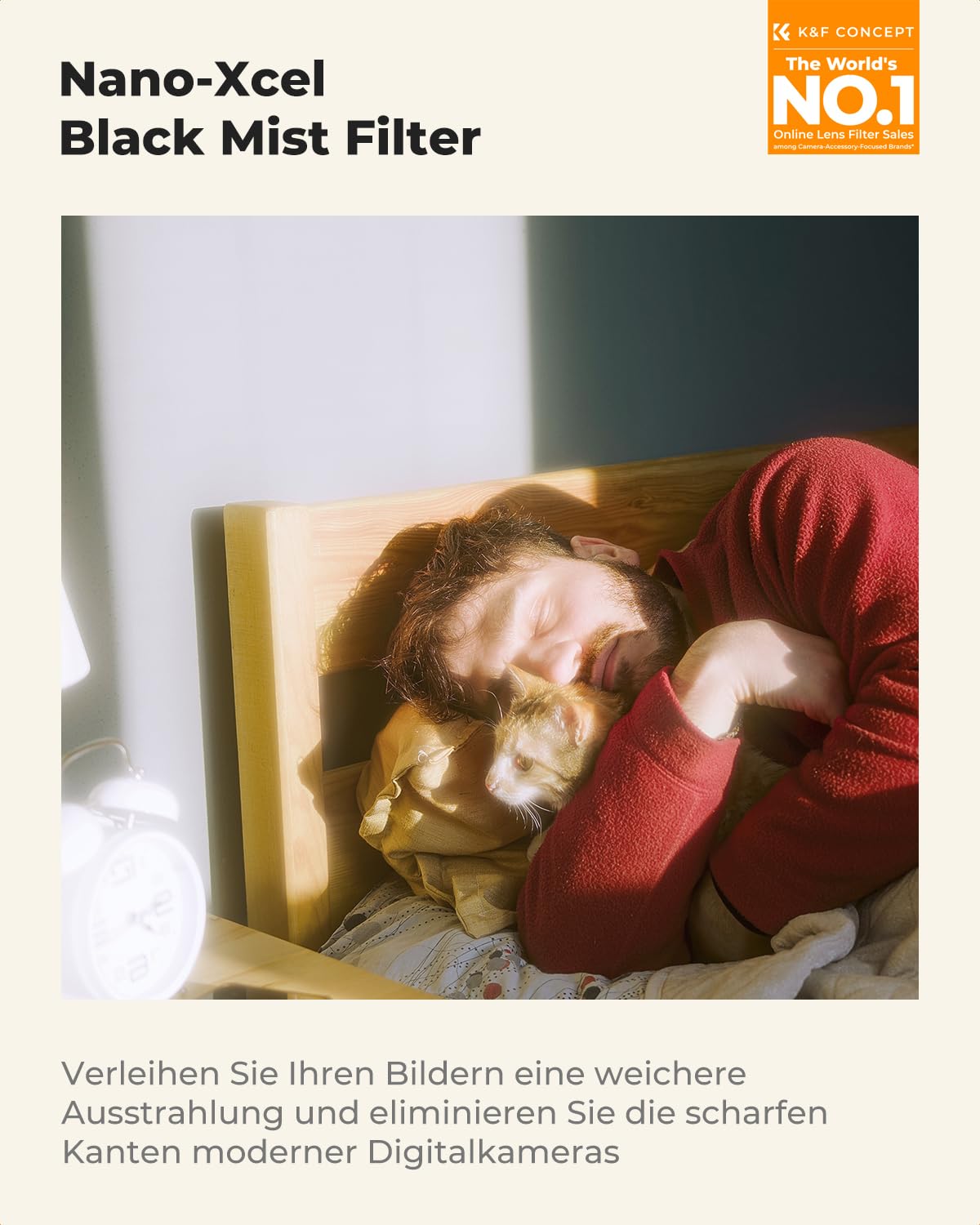K&F CONCEPT Filter Black-Mist 1/2 Filter 67mm Black Promist 1/2 aus Optisches Glas mit Nano-Beschichtung für Videoaufnahmen/Portraitfotografie (Nano-Xcel)