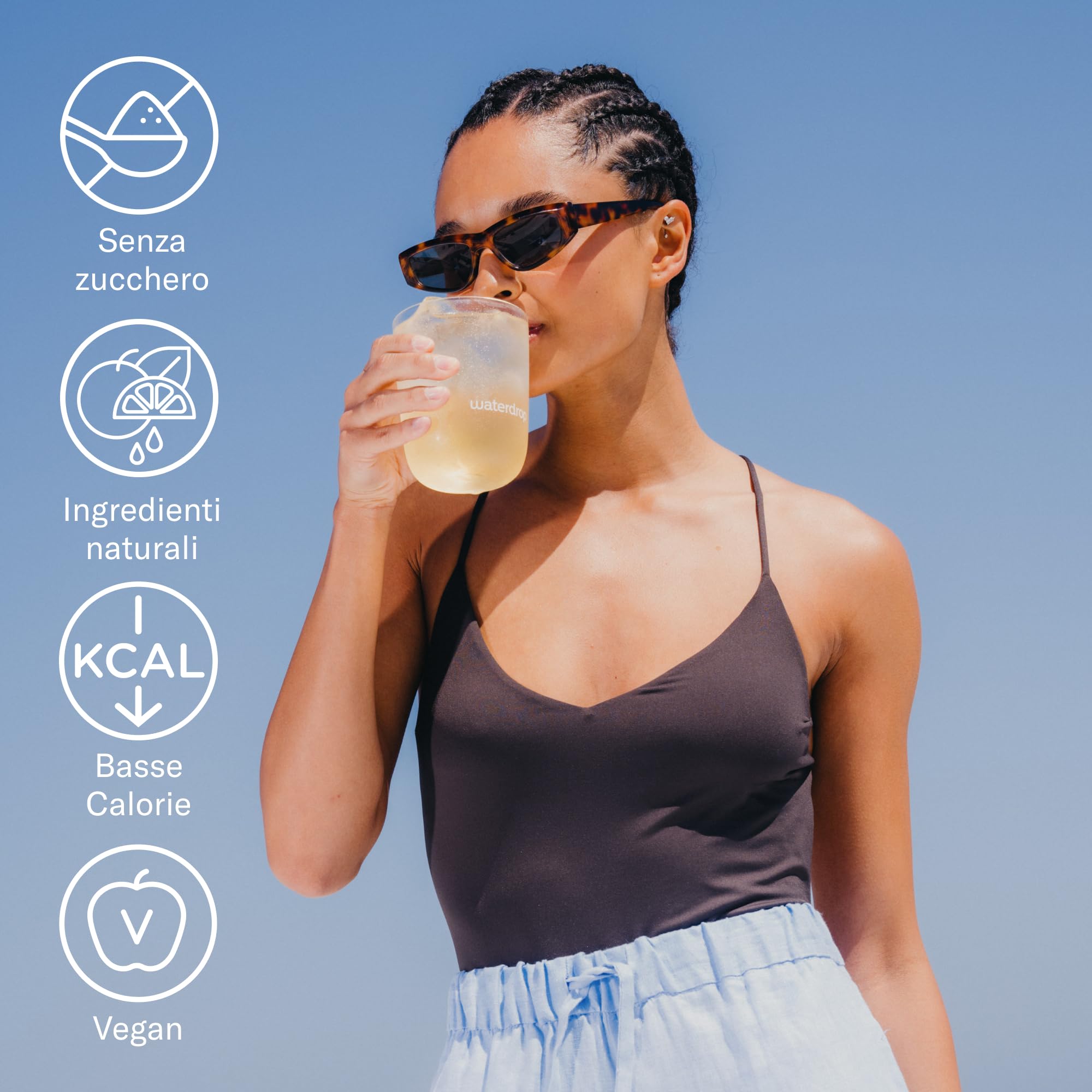 waterdrop® Set Microdrink, ARANCIA, LIMONE e POMPELMO, 36 cubetti effervescenti senza zucchero per aromatizzare l'acqua, Estratti di frutta e piante, Acqua Aromatizzata, infusione a freddo