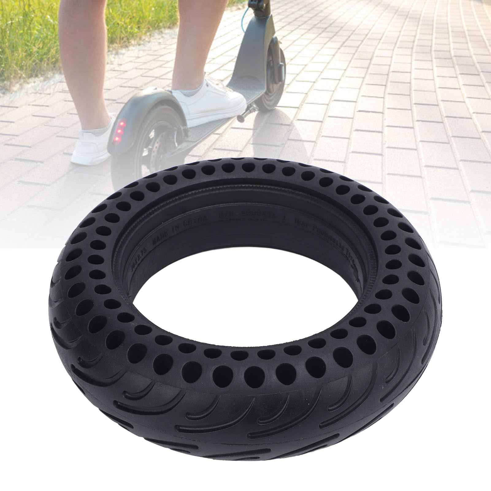 Dilwe Pneumatici per Scooter 10x2.75 255x70 Ruota in Gomma Piena a Nido d'Ape, Pneumatico Antiscivolo Antideflagrante con Trazione Superiore per Scooter Elettrici in Pioggia e