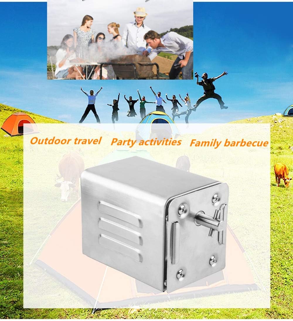 NOMAL Universal Grill Electric BBQ Spit Motor Stainless Steel Rotisserie Roaster Electric Replacement Rotisserie Motor 110 V 15W for Most Burner Grills Camping Party Cooking Roast Lamb (Sliver)
