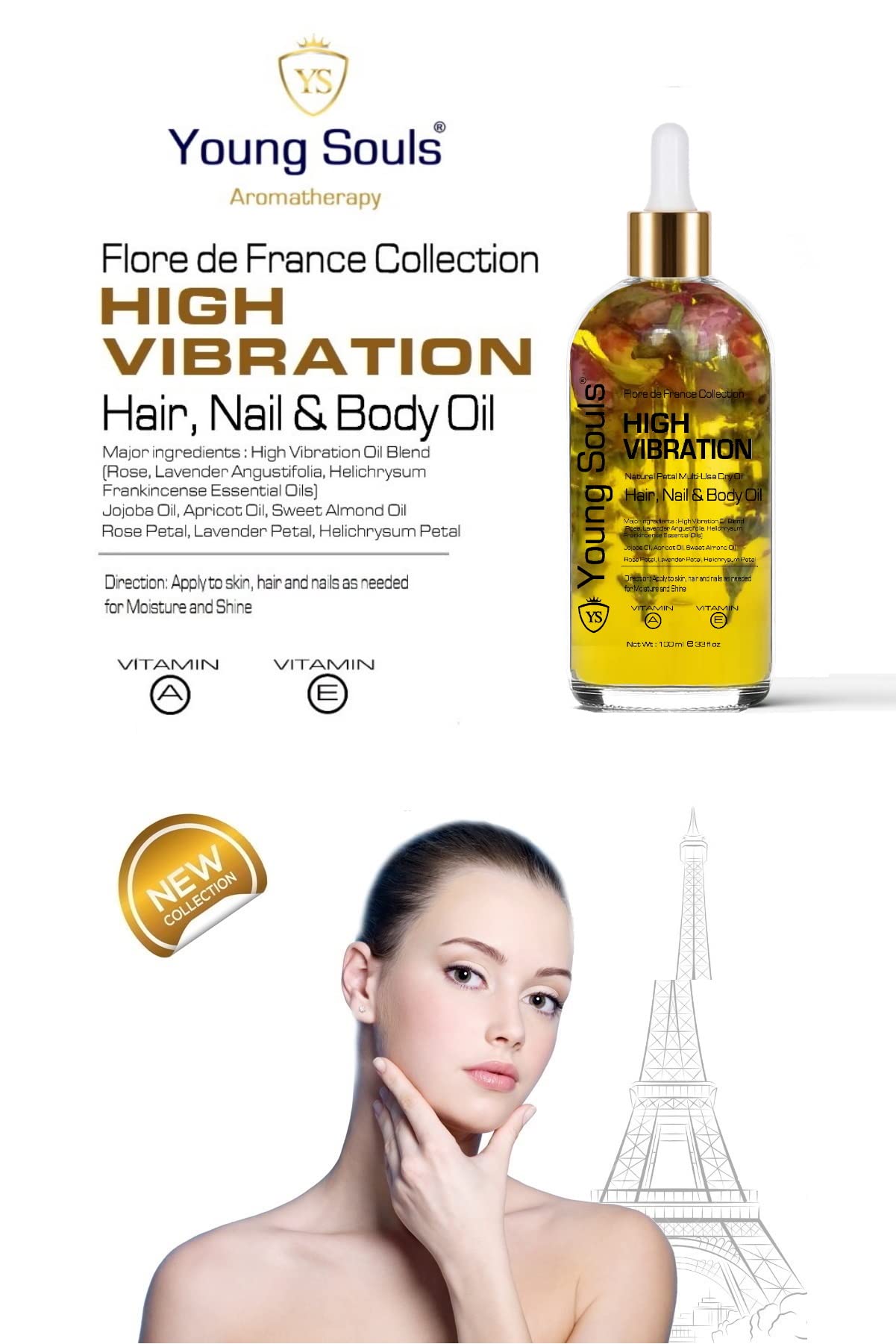 Young Souls Aromatherapy High Vibration Multi Use Yüksek Titreşim Yüz Saç Tırnak & Vücut Bakım Kuru Yağ 100 ml