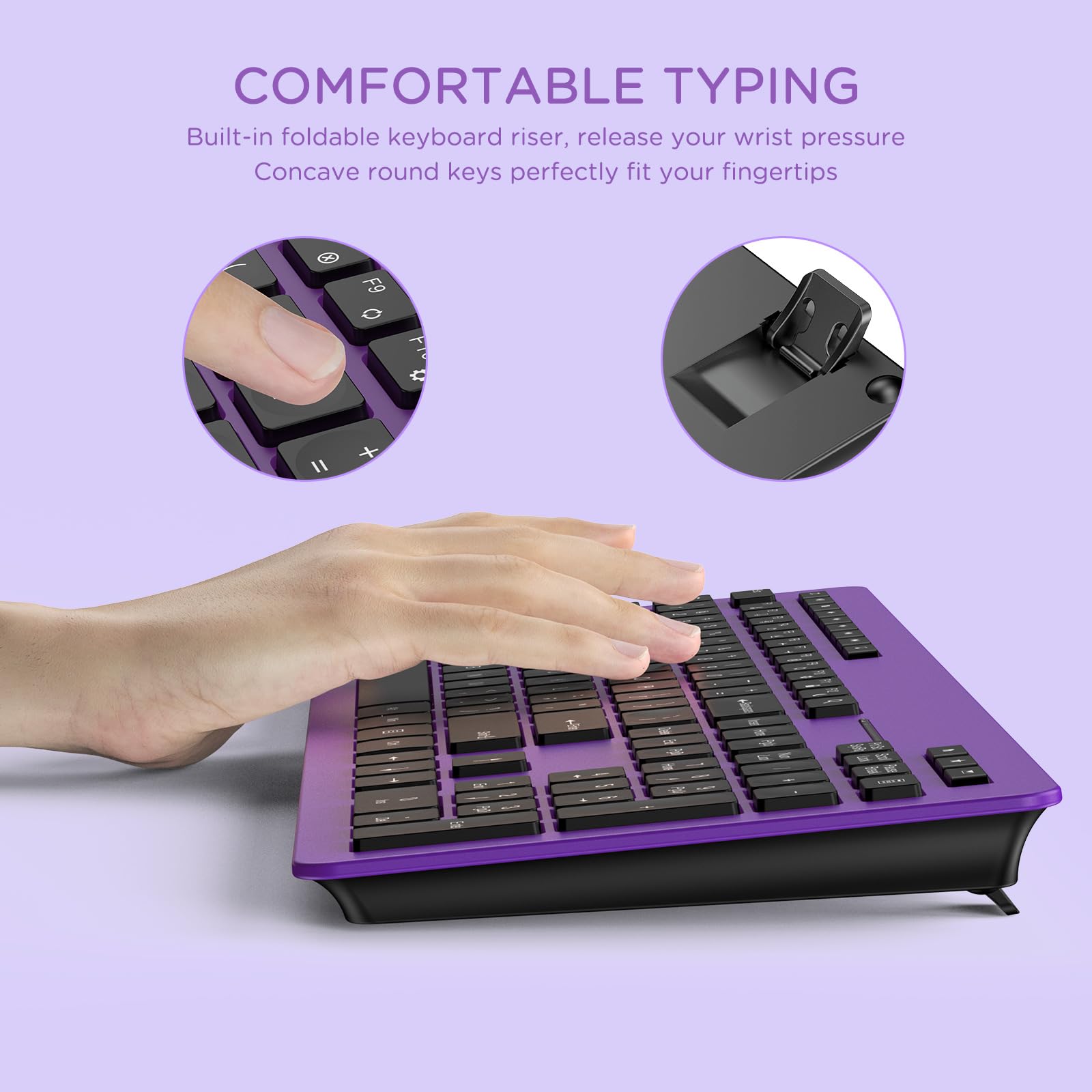 Comfortable typing with foldable keyboard riser