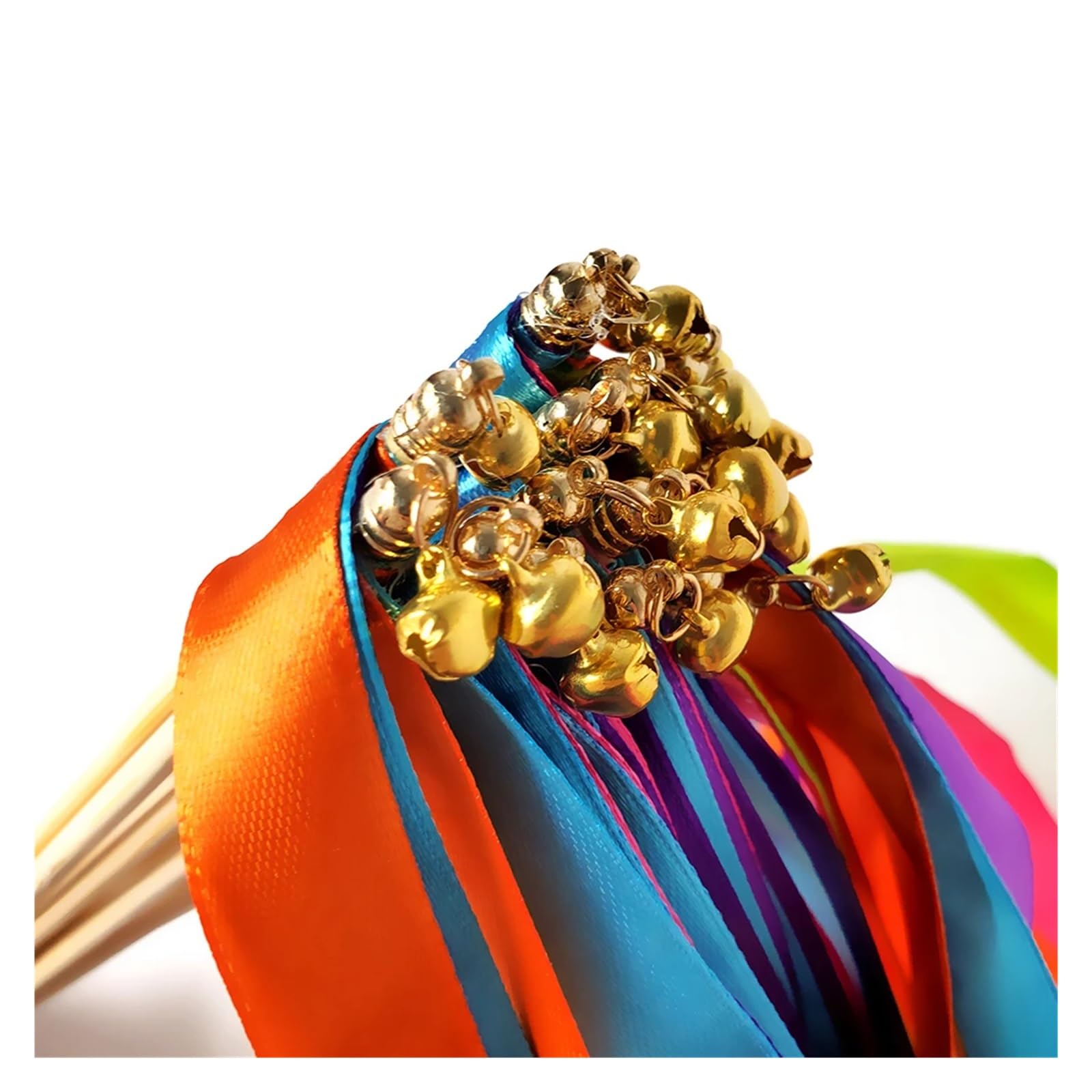 Bunte Farbbandstäbe， Hochzeit, Party, Tanz, Bänder, Zauberstäbe, Glocken, Luftschlangen, mehrfarbig, Packung mit 20 oder 50 Stück(Mix Color,50pcs)